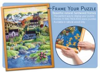 MASTERPIECES JIGSAW PUZZLE FRAME NATURAL WOOD 15 X 21  