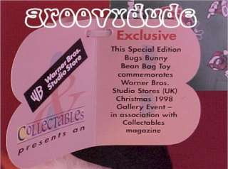 Warner Brothers Bugs Bunny Snowman ~ ENGLAND Bean Bag  