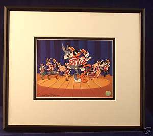 BUGS BUNNY DAFFY DUCK PEPE LE PEW FRAMED CEL PROMO CARD PORKY PIG WILE 