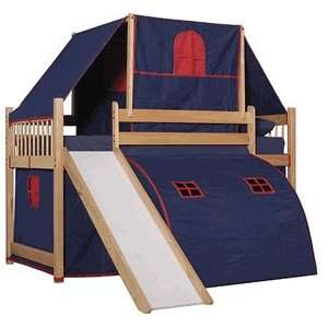  Tent Loft Bed with Blue Tent and Top Tent