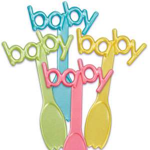   Shower Spoon Picks cupcake toppers cake decorations supplies boy girl