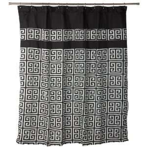  Popular Bath Greek Key Black/White Shower Curtain