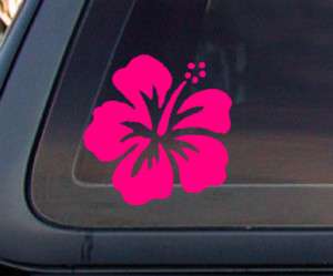 Hawaiian Hibiscus Flower Car Decal / Sticker   Pink  