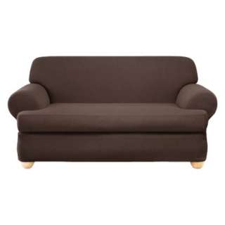   Fit Stretch Honeycomb 2pc T Loveseat   Coffee.Opens in a new window