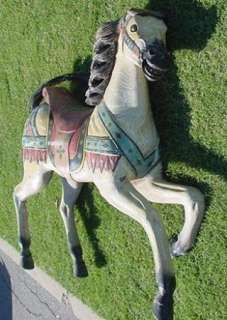 Carousel Horse Wooden Full Size believed to be Vintage 59 tall, 56 L 