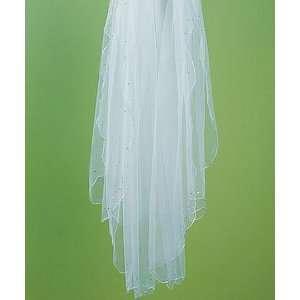  Silver Trim Bridal Veil & Rhinestones   Wedding Beauty