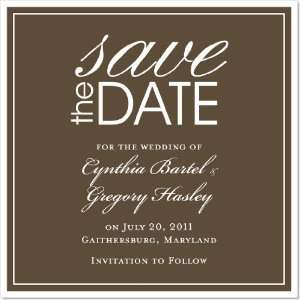  Bells Will Ring Brown Save The Date Cards On Shimmer Stock 