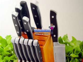 New Wolfgang Puck 15 Piece Cutlery Knife Set Santoku Steak Knives 
