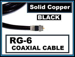   Feet)Black Solid Copper Rg6 Coax/Coaxial Satellite Tv Cable Wire Cord