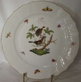 HEREND china ROTHSCHILD BIRD Dinner Plate Motif #1524 4  