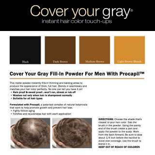 Cover Your Gray hair care solution Fill in Powder For Men with 
