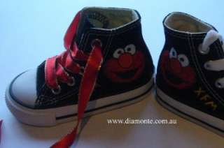 Elmo On Black Converse Shoes Hand Painted COP29  