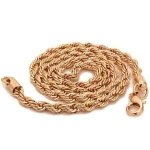   18k Gold Plated Twisted Rope Chain Necklace (22 inches 4mm) Jewelry