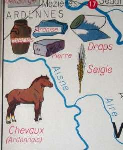 French Vintage Poster Food Wine Cheese Beer Map Kitchen France Alsace 