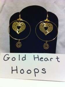 Handmade Gold Filagree Jewelry Earrings hoops Pierced  