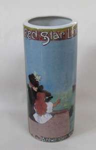  is for a Red Star Line Antwerpen New York decorative cylinder vase 