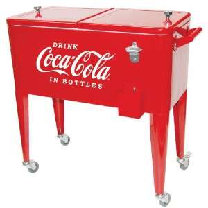  Old Fashioned Coca Cola Ice Chest Cart Cooler: Kitchen 