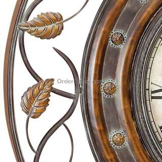 Large Wrought Iron Round Metal Wall Hanging Clock New  