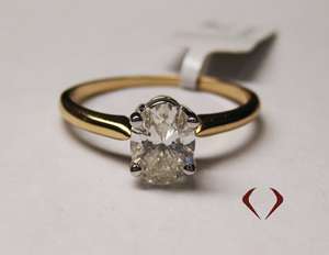 90 CTW OVAL CUT DIAMOND ENGAGEMENT SOLITAIRE RING in 14K Yellow Gold