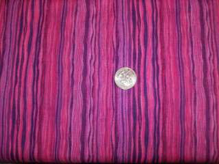 Bright Pink Purple Wavy Tonal Stripe FQ Quilting Fabric  