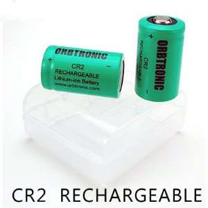 CR2 Rechargeable 3V Lithium Li ion Battery (Two Pre charged Batteries)