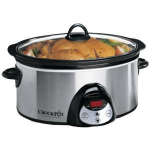  Crock Pot 6.5 Quart Oval Countdown Stainless Steel Slow 