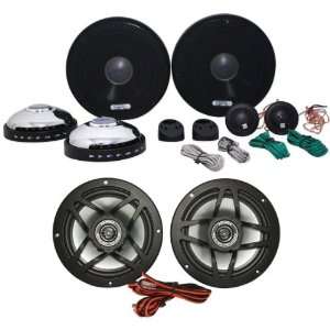   Speakers with Titanium Tweeters + Pair Crunch Grp62cx 600 Watt 2 way