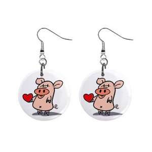  Cute Valentine Pig Dangle Earrings Jewelry