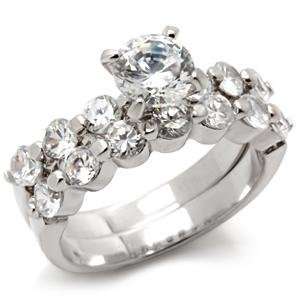   RINGS   Sterling Silver CZ Wedding Engagement Ring & CZ Band Jewelry