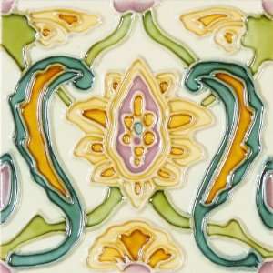  Hand Painted Deco Semilla 6 x 6 Inch Ceramic Kitchen Wall Floor Tile 