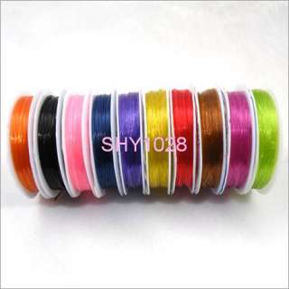 10Rolls Mixcolor stretch elastic cord 0.6 0.8mm #001M  
