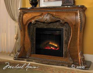 Antiqued Amaretto Rococo Electric Fireplace  