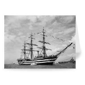 Amerigo Vespucci, Italian sail training ship   Greeting Card (Pack 