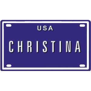  CHRISTINA USA MINI METAL EMBOSSED LICENSE PLATE NAME FOR 