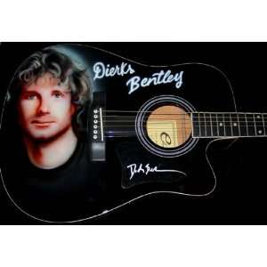  DIERKS BENTLEY Signed Custom Airbrushed Guitar: Musical 