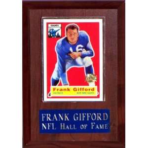 Frank Gifford 4 1/2x 6 1/2 Cherry Finished Plaque