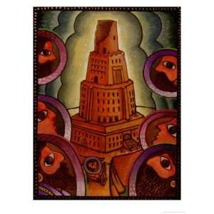  Tower of Babel Giclee Poster Print by John Newcomb, 9x12 