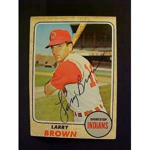 Larry Brown Cleveland Indians #197 1968 Topps Autographed Baseball 