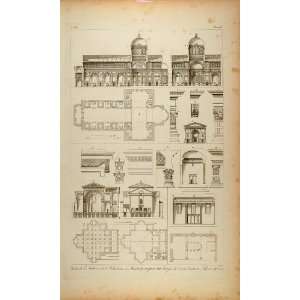  1845 Engraving Architecture Leon Battista Alberti Italy 