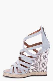 Barbara Bui Suede And Python Wedge Sandals for women  