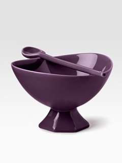 Diane von Furstenberg Home   Pebblestone Dessert Bowl & Spoon/Eggplant