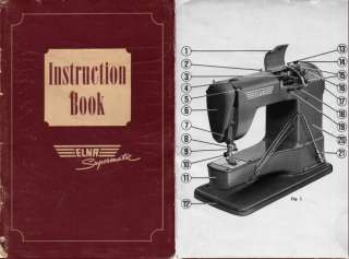 ELNA SUPERMATIC SEWING MACHINE INSTRUCTION BOOK MANUAL  