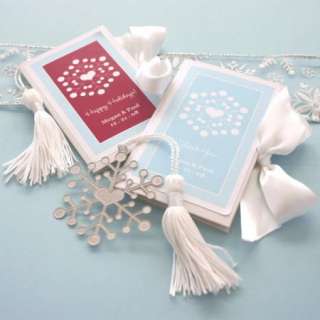 50 Personalized Save the Date Snowflake Bookmarks   Wedding Favors 