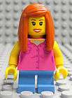NEW Lego FEMALE MINIFIG GIRL w/Orange Hair & Pink Torso