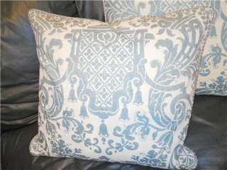 Throw pillows GROVES BROS. fabric FORTUNY style design Blue & White 