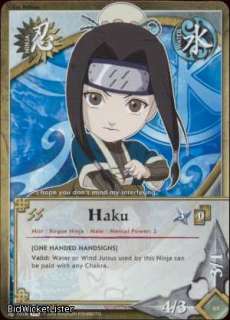 3X N 1028 PARALLEL FOIL Haku C Naruto Card  