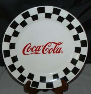 Coca Cola Dinnerware Dinnerplate Black Checkerboard  