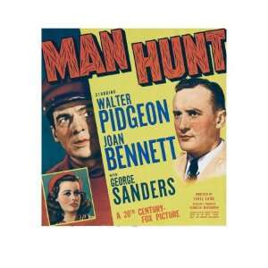  Man Hunt, Walter Pidgeon, Joan Bennett, 1941 Stretched 