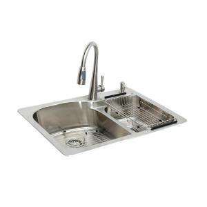 Glacier Bay All in One Top Mount Double Bowl Kitchen Sink Stainless 
