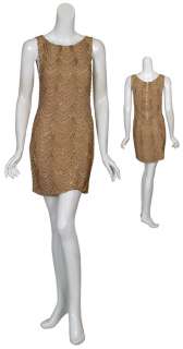 ALICE + OLIVIA Dazzling Gold Beaded Party Dress 2 NEW  